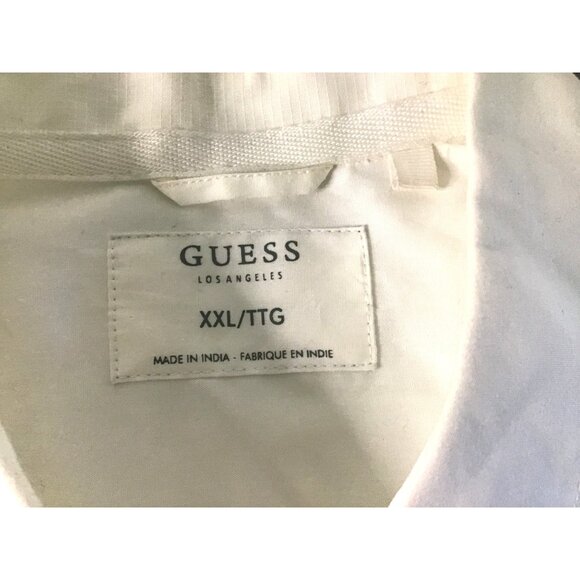 GUESS- MENS WHITE BUTTON-DOWN LONG SLEEVE 100 COTTON SHIRT SIZE XX-LARGE - Picture 3 of 7